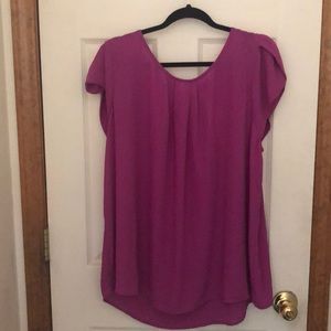 Magenta bastille tulip sleeve blouse